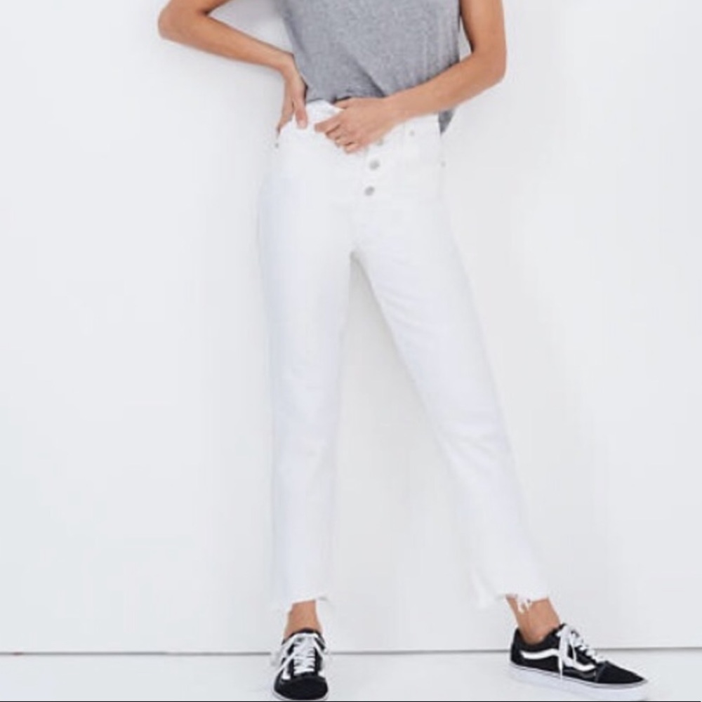 Madewell The Perfect Vintage Crop White Jeans